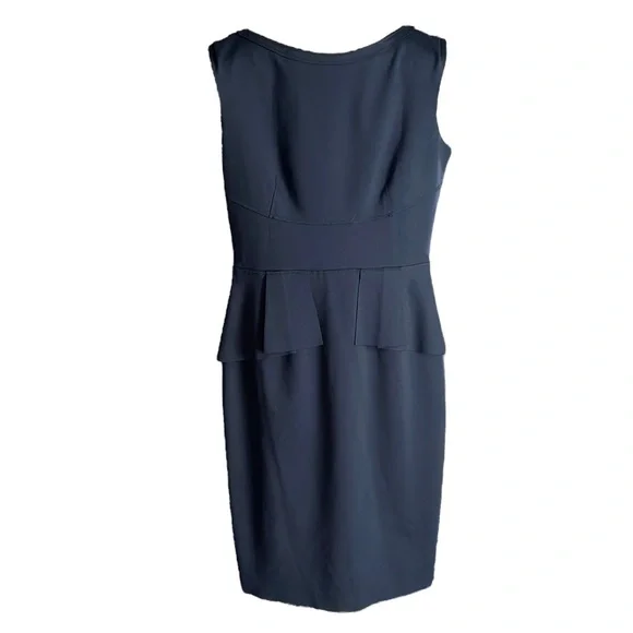 tahari peplum dress Elie Tahari Black Short Sleeve Half Peplum Sybil Dress M Elie Tahari